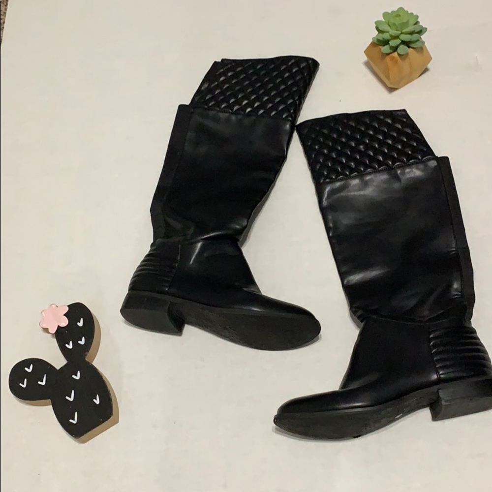 Black knee high boots